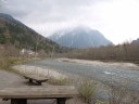 穂高連峰は雲の隠れていました。