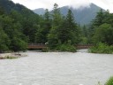 川の水量が増えています